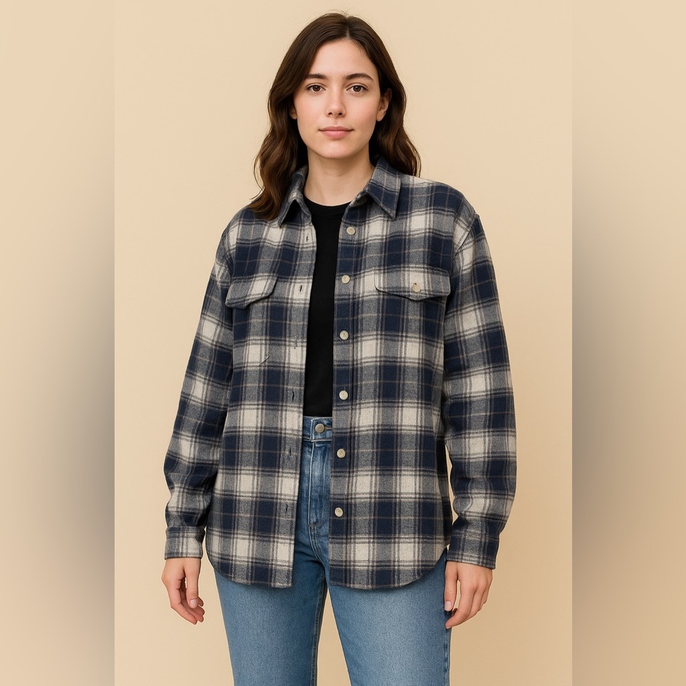 Field & Stream | Vintage Flannel Plaid Shirt | Blue/Tan | L
